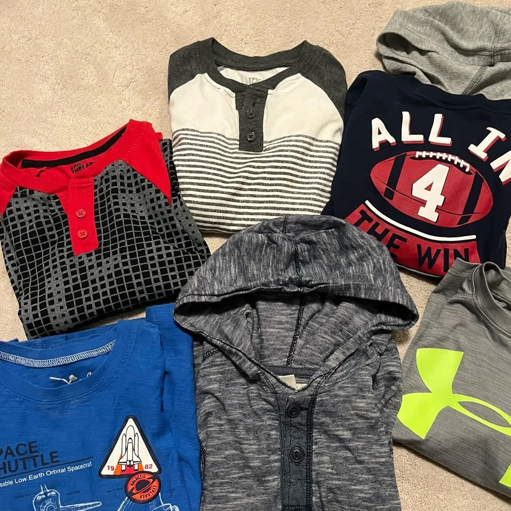Boys lot of 6 long sleeved shirts sz 6 epic threads , HM , Under Armor - Picture 2 of 8